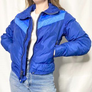 Vintage 1970s-1980s Blue CB Sports Puffer Jacket